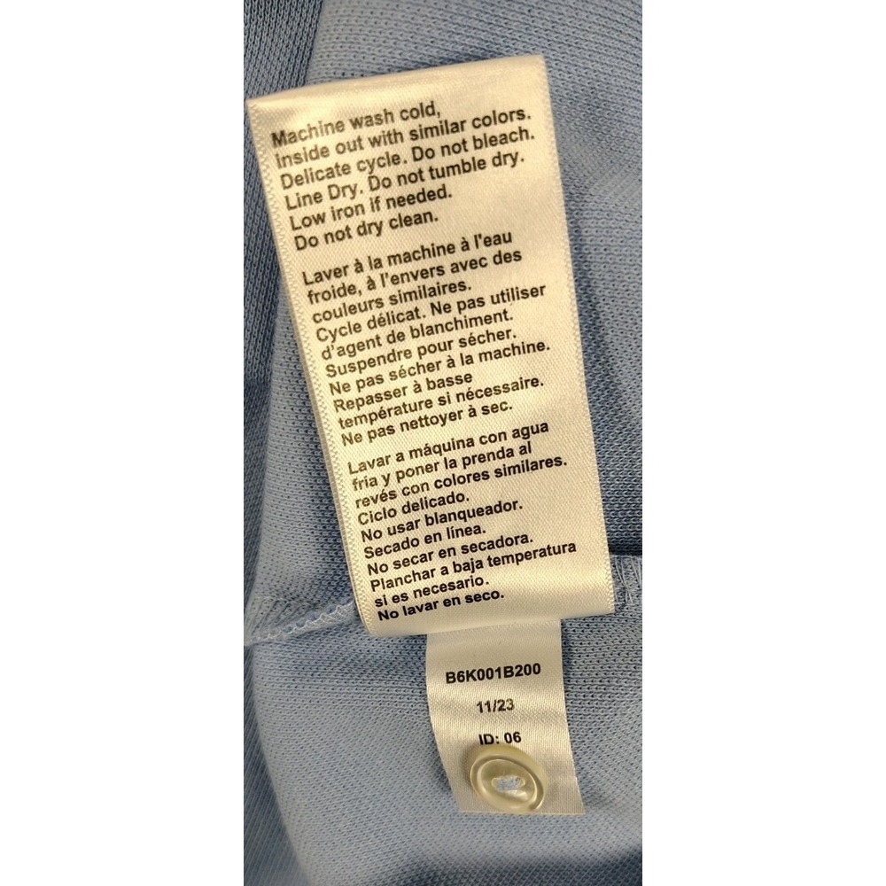 Psycho Bunny 100% Pima Cotton Polo Short Mens Sz 6 US LG Light Blue - Picture 9 of 9